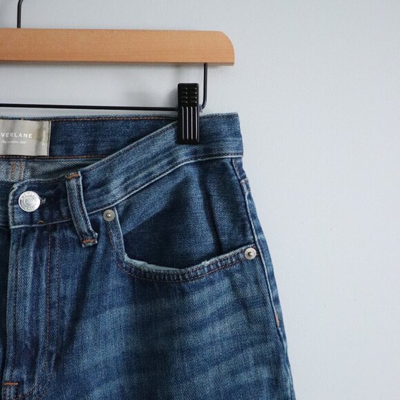 Everlane Women's Sz 27R The Summer Distressed High Rise Medium Wash Denim Jeans - Picture 5 of 11